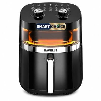 Havells Prolife Stellar Chef Smartchoice Air Fryer 5.5 Ltr|1500 Watts|See Through Window|Aerocrisp Tech: Rapid air circulation in every direction|Non Stick Silicon Coated Basket|2 Year Brand Warranty