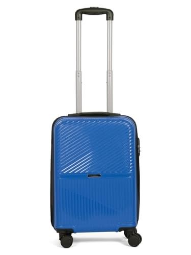 Teakwood Small Size 8 Wheels Trolley Bag, Hard Cabin with Zipper Closure, Adjustable Push Button & Cross Side Strap, Number Lock System 360 Degree (Small, Royal Blue)