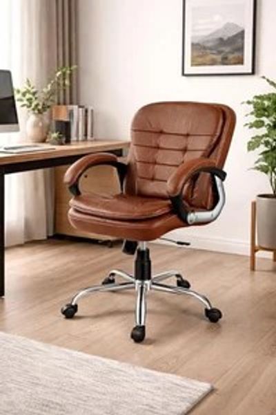 Oakcraft Leatherette Office Executive Chair (Brown, Optional Inst...more