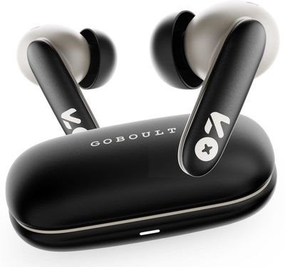 GOBOULT Y1 v2.0 60Hrs Battery, Ultra Sleek, App Support, Dual Pairing, 4 Mic ENC, 6.0v Bluetooth Headset (Black Onyx, True Wireless)