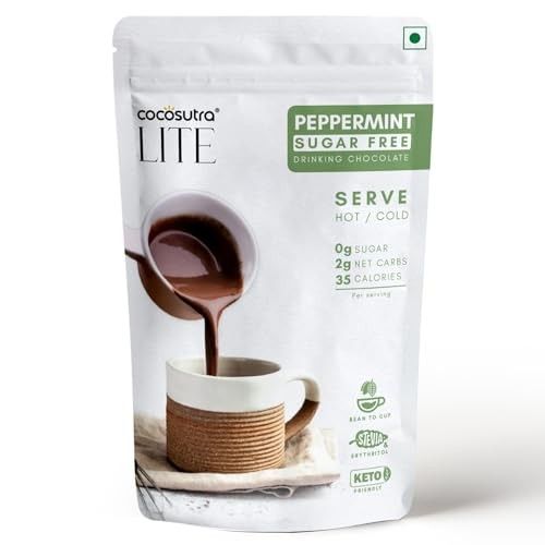 COCOSUTRA SUGAR FREE Peppermint Drinking Chocolate Mix | 200 g [ ₹250 COUPON