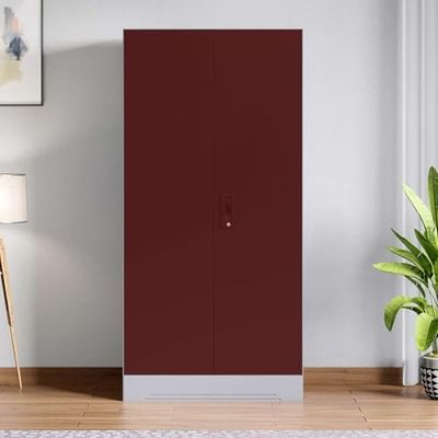 Interio by Godrej Slimline 2-Door Steel Almirah | Cupboard for Clothes, Russet, 1-Year Warranty, 2 Shelves