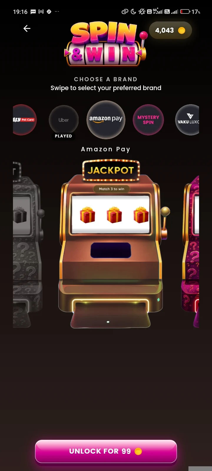 Amazon Pay 50 Gift Card @ 40 plus extra discount