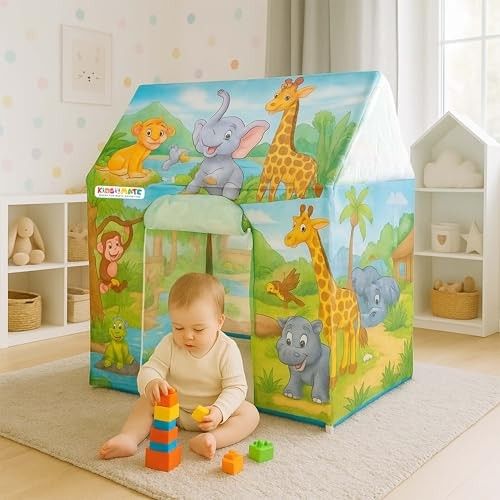 Kidsmate Jungle-Themed Play Tent for Kids - Tropical Jungle Green