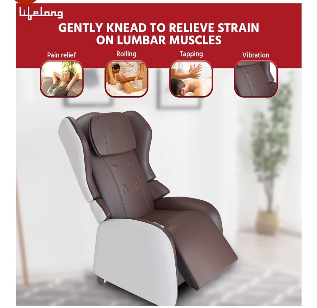 Lifelong LLM567 Fully Body Foldable Chair Massager with Recliner and Powerful 3D Back, Leg and Foot Rollers for Massage for Home|Massage Chair for Full Body Relaxation at Home (1 Year Warranty)