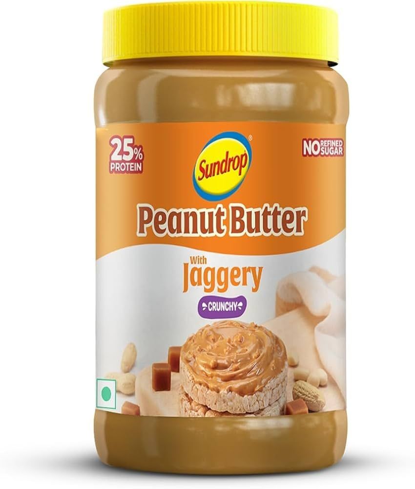 Sundrop High Protein Peanut Butter with Jaggery | Crunchy, 900g