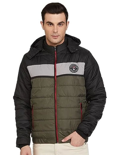 The Indian Garage Co Green Slim Fit Long Sleeve Solid Zipper Jacket