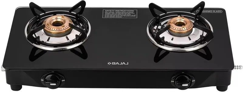 BAJAJ UCX 2B Glass Manual Gas Stove (2 Burners)
