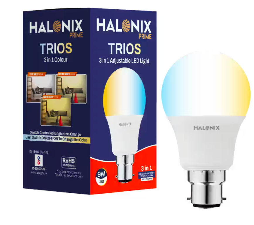 Instamart : Halonix Prime Trios 9W/14W LED Bulb - 3-in-1 Light Modes from ₹59