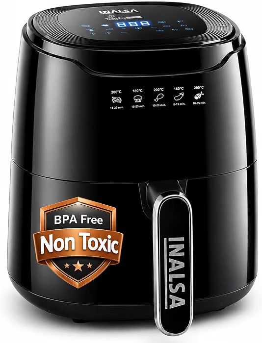 INALSA Air Fryer 4.2 ltr|1400 W with Air Crisp Technology|Temperature & Timer Control