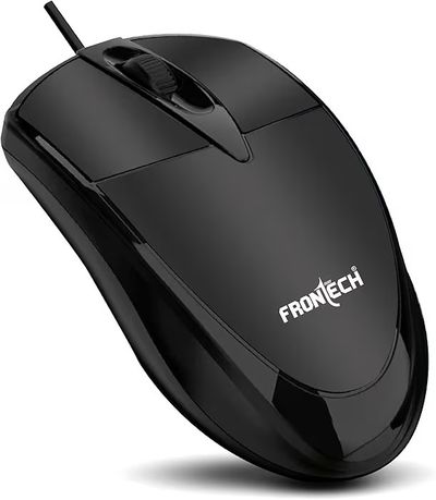 FRONTECH Power Wired USB Mouse, 3-Button, 1000 DPI Optical Sensor