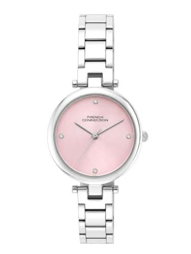 French Connection Pink Sunray Dial, Analog Watch for Women -