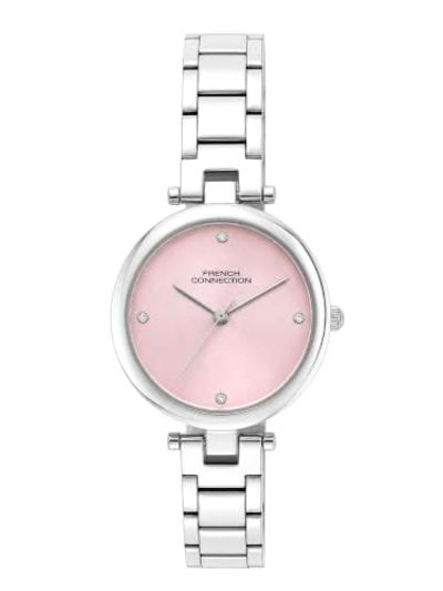 French Connection Pink Sunray Dial, Analog Watch for Women -
