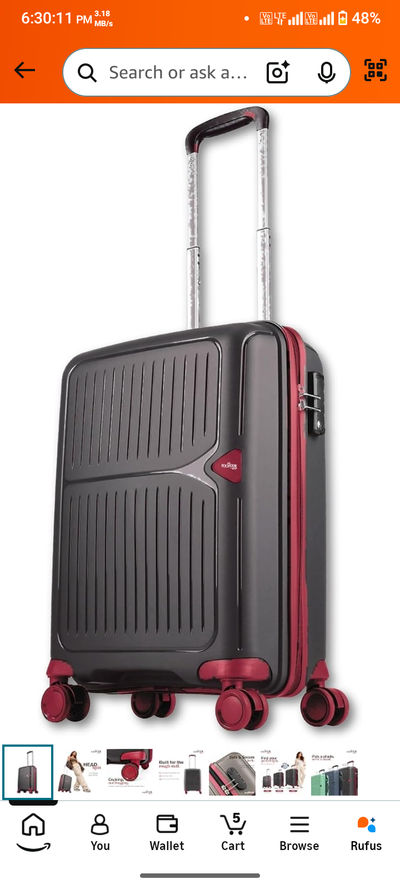 Footloose by VIP Head Spin 8-Wheel Cabin Hard Case Trolley Bag, Brown Durable Polypropylene Case, Lightweight, Combination Lock, Sturdy Zipper, Compact Travel Luggage, 3-Year Global Warranty