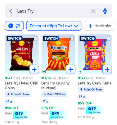 Let's Try products at upto 85% off on Instamart