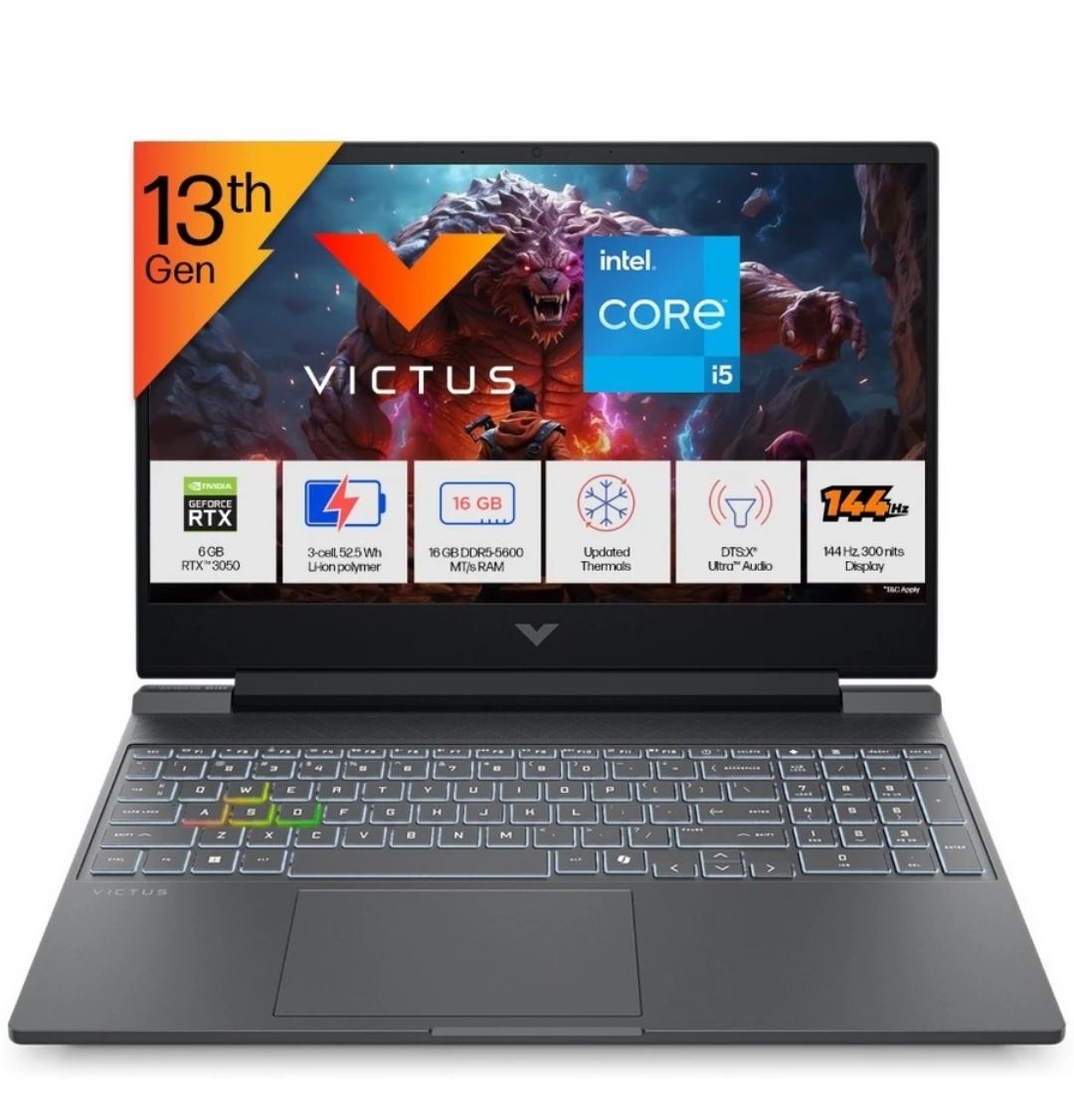 HP Victus Intel Core i5 13th Gen 13450HX - (16 GB/512 GB SSD/Windows 11 Home/6 GB Graphics/NVIDIA GeForce RTX 3050) 15-fa2652TX Gaming Laptop on Flipkart