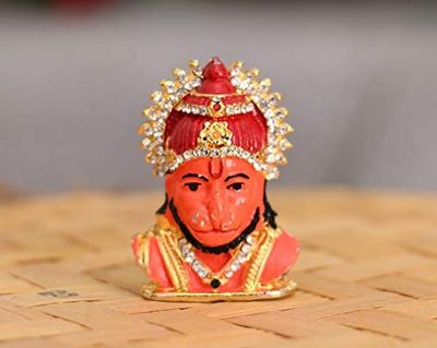 Collectible India Lord Hanuman Idol Showpiece Statue - God Hanuman Idol for Car Dashboard - Bajrangbali Handicraft Decorative Spiritual Puja Vastu/Pooja/Puja Gift & Home Decor