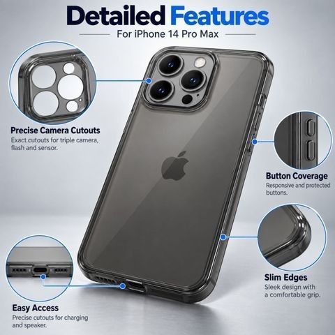 iPhone 13 Pro Max black Transparent cover @ Just ₹158