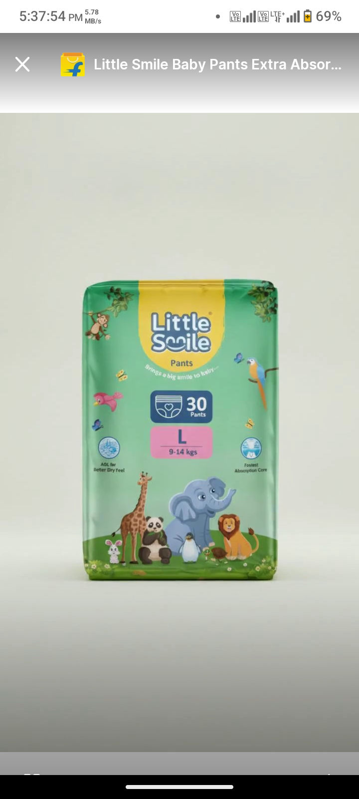 Little smile baby pants extra absorb diapers - large -30 pieces