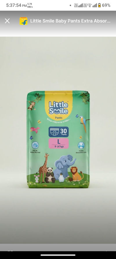 Little smile baby pants extra absorb diapers - large -30 pieces