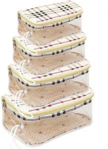 VYORA Makeup pouch Set of 4 Combo Multipurpose Transparent Travel Pouch Makeup Toiletry Kit Bag Cosmetic Bag Travel Toiletry Kit