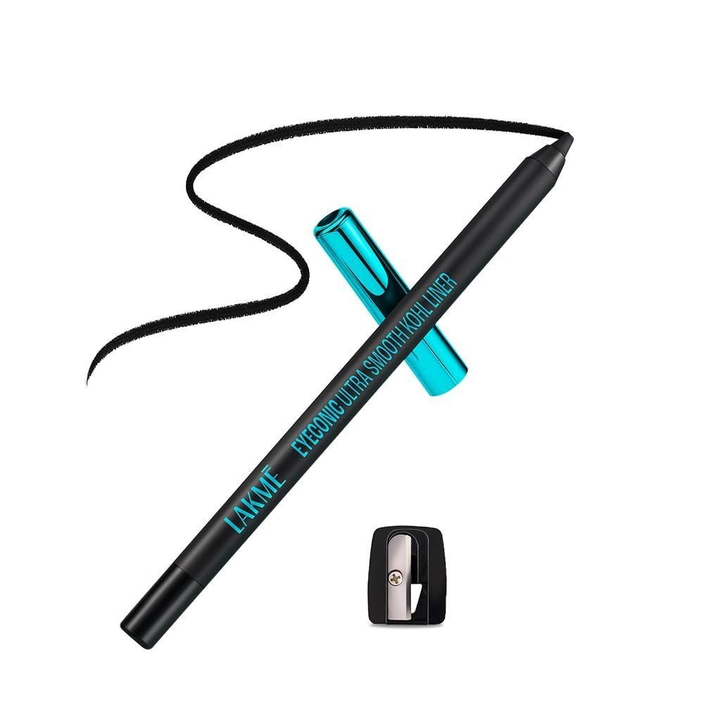 Lakme 9-5 Eyeconic Ultra Smooth Kohl Liner - Intense Black, Smudgeproof & Waterproof Kajal that Lasts Upto 24 Hours, 1.2g