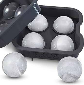 BRENSTEN FROZ Sphere Ice Ball Maker - 4 Large 2" Slow Melting Round Ice Balls