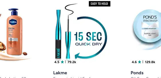 Minimum 60 % + 12 % coupons on Lakme,Ponds & more Brands