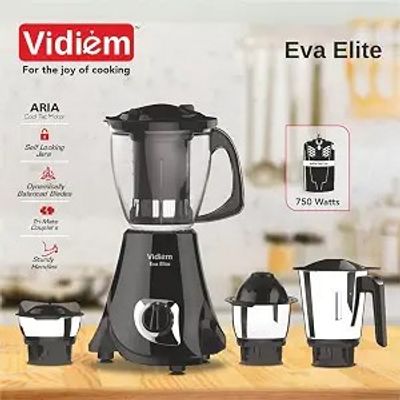 Vidiem Eva Elite Mixer Grinder 710 A, 750W with 4 Jars (1 Juicer + 3 Leakproof Jars)