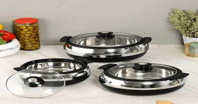 Jaypee Glasserole Casserole Set with Glass Lid (800ml, 1200ml, 1700ml, Black) on Instamart