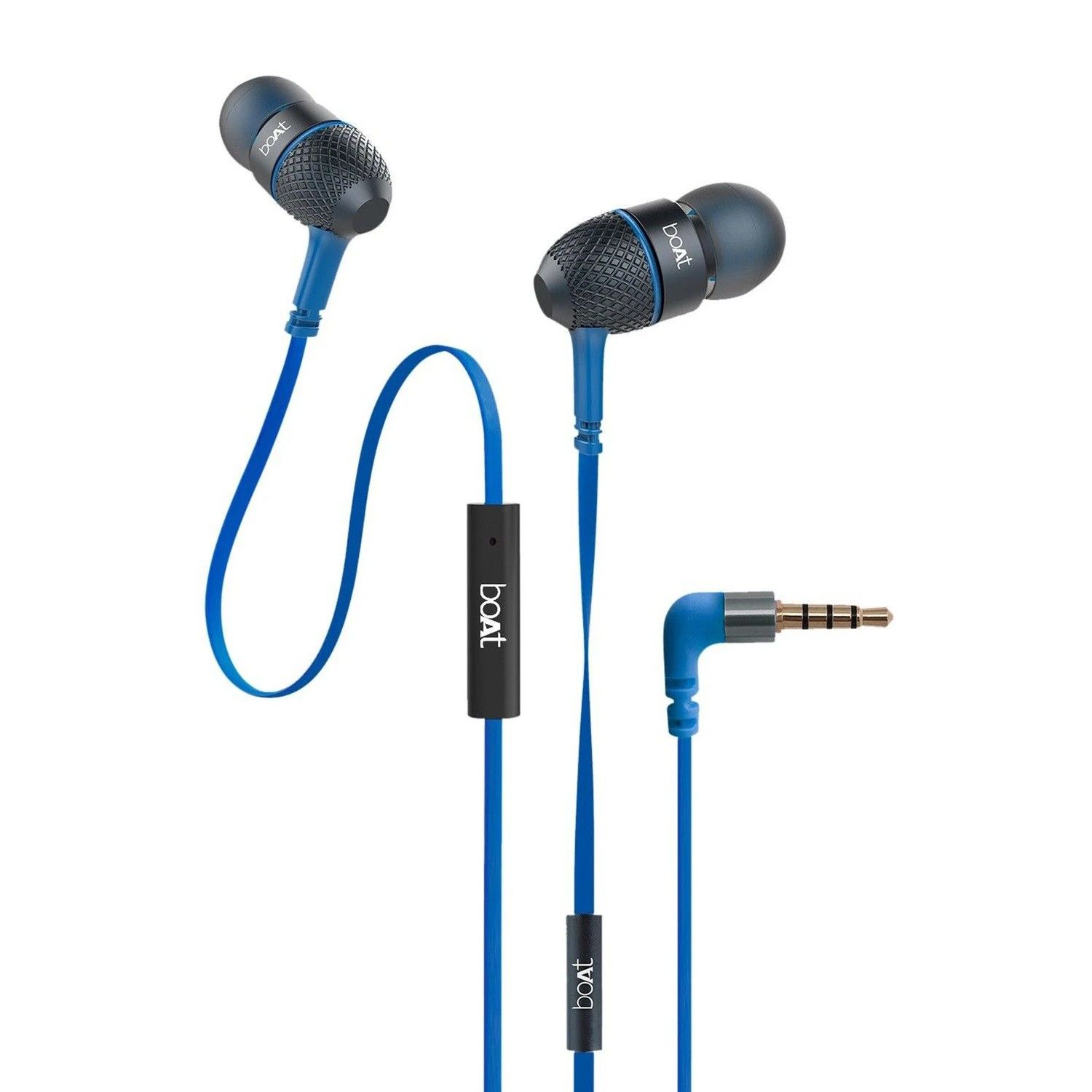 boAt Bassheads 220 Wired Earphones Wired Headset (Blue, In the Ea...more