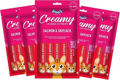 Drools Creamy Lickable Cat Treats (75g x 5 Pouches) Total 375g (All 5 Variant at same price)