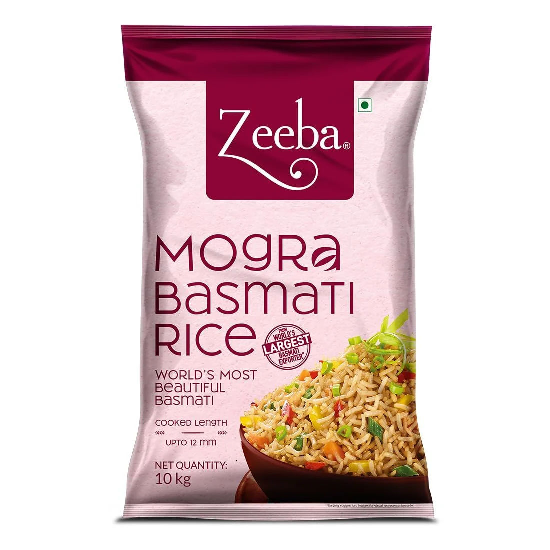 Zeeba Mogra Basmati Rice 10 Kg, Broken/Tuta Basmati Rice for all Dishes (Cooked length upto 12mm*)