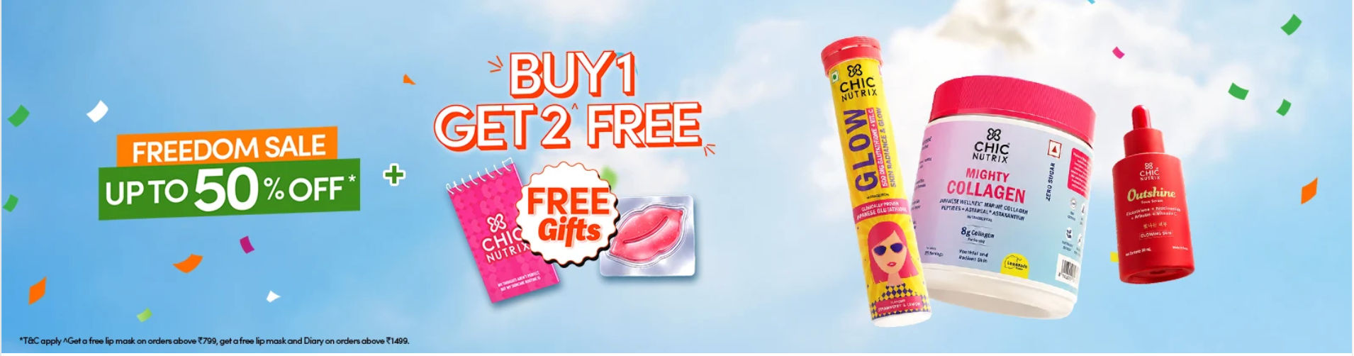 Freedom Sale | Upto 50% Off* | BUY 1 GET 2 Free