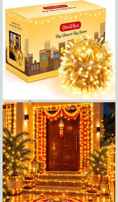 DesiDiya® 35 Feet Long LED Power Pixel Serial String Light, 360 Degree Light in Bulb | Copper Led Pixel String Light