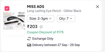 Get eyebrow pencil @₹4