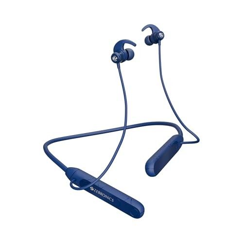 ZEBRONICS RAGA F2, Bluetooth Neckband in Ear, 22 Hours Playback, ENC, Rapid Charging, Dual Pairing, Magsnap (Magnetic Play | Pause), 2 EQ Modes, Bluetooth v5.4, Call Function, Gaming Mode (Blue)