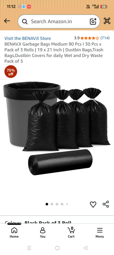 BENAVJI Garbage Bags Medium