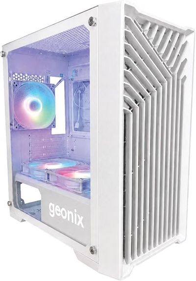 Geonix Hydra Gaming PC Cabinet, 6 Pre-Installed ARGB Fans, Real Tempered Glass Side Panel, Micro-ATX/Mini-ITX Suppor