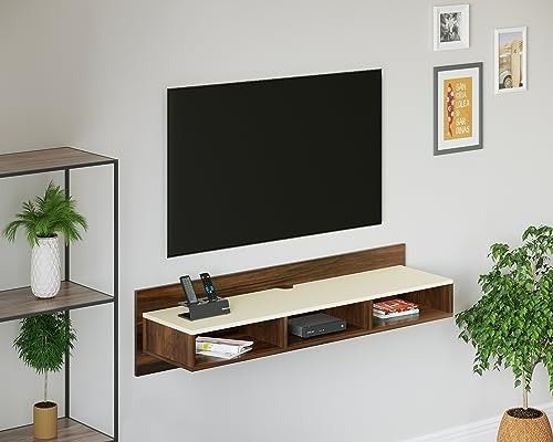 BLUEWUD Reynold Engineering Wood Wall Mount TV Entertainment Unit Set Top Box Stand