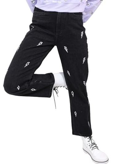 Tokyo Talkies Women's Straight Fit Cropped Jeans| Mid-Rise| Jeans Pant