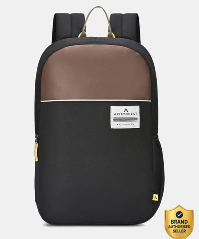 ARISTOCRAT Medium 25 L Laptop Backpack 17 Inch Compatible Laptop Backpack | 2 Compartments with Side Bottle Pocket (Black)