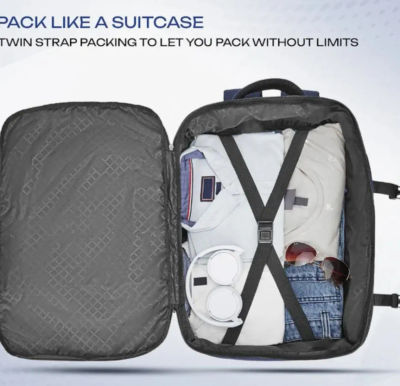 Safari 45L Expandable Overnighter Casual Hiking Travel Backpack Large size Laptop Bag for Man and Women with suitcase compartment, Ideal for Office Use, Work Trips, School, College, boys and girls