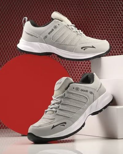 Men Mid-Top Running Sports Shoes with Lace Fastening