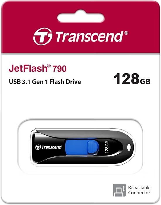 Transcend 128GB JetFlash 790 Super Speed USB 3.0 Pen Drive, Black