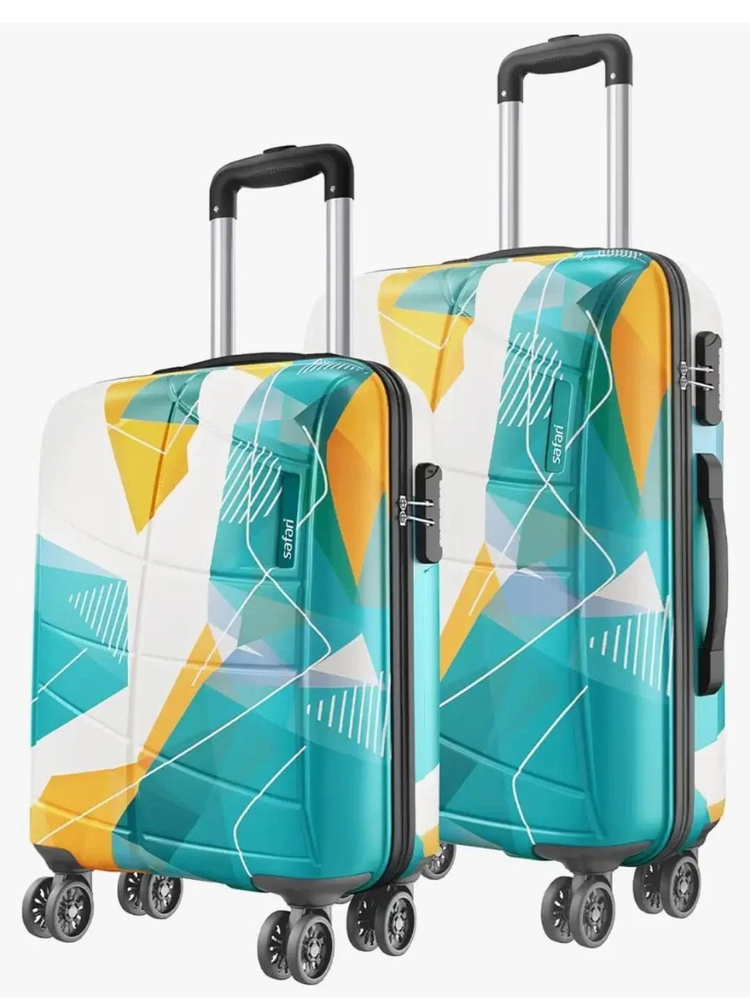 Safari Luma Neo 8 Wheels Set of 2 (Cabin + Medium) Trolley Bags,