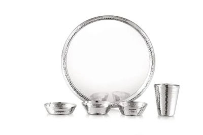 TOSAA Stainless Steel Dinner Set Deluxe V Shape- 5 PCS Set Stainless Steel Dinner Set [15% Coupon]