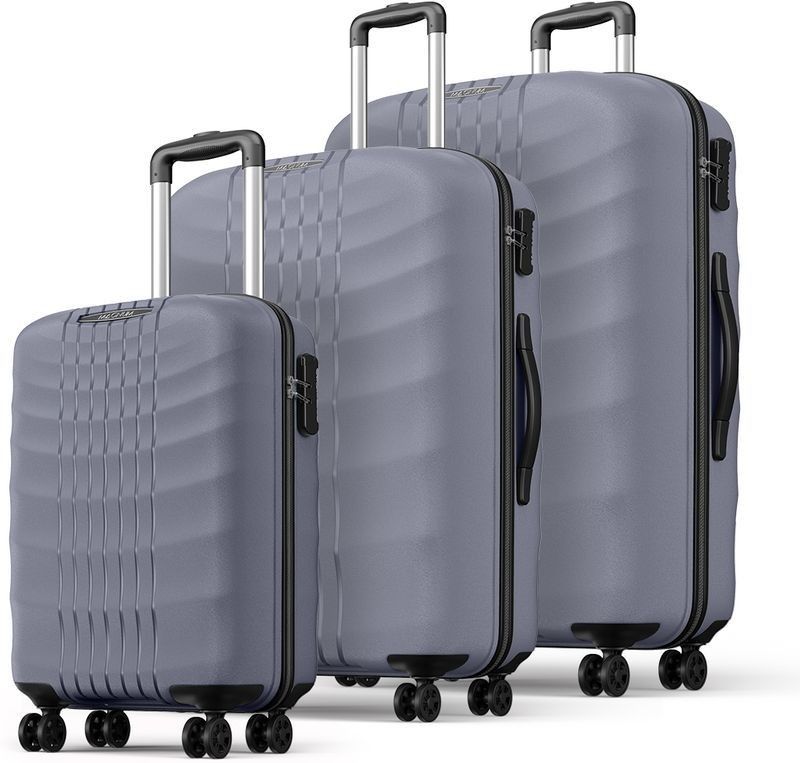 Magnum by Safari Hard Body Set of 3 Luggage 8 Wheels - LIFT 55/66/75 4W FLINTSTONE