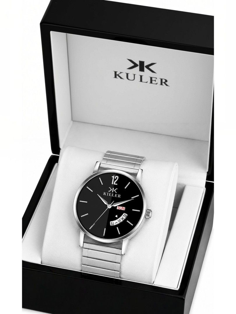 Buy Killer Men Brass Dial & Bracelet Style Straps Analogue Date Aperture Watch KLR GR028 BLK CH - Watches for Men 43307072 | Myntra