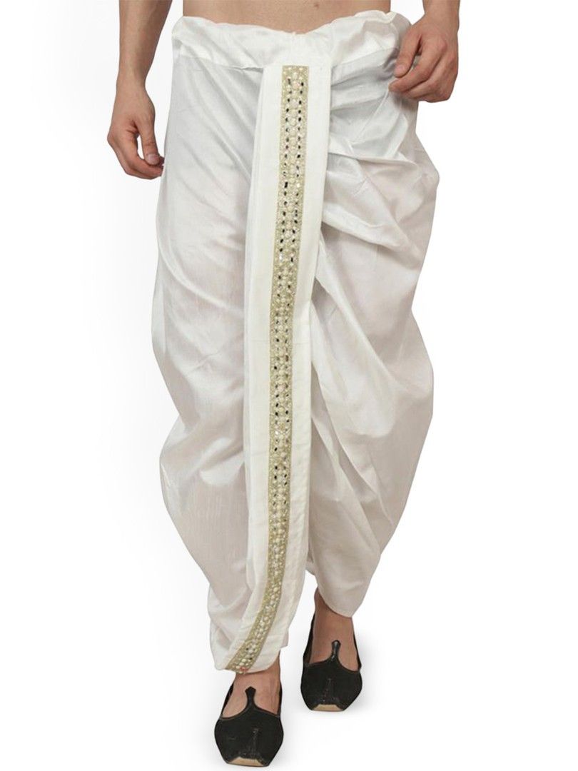 Buy FANZI Men Silk Dhoti Pant With Lace Work - Dhotis for Men 31222898 | Myntra